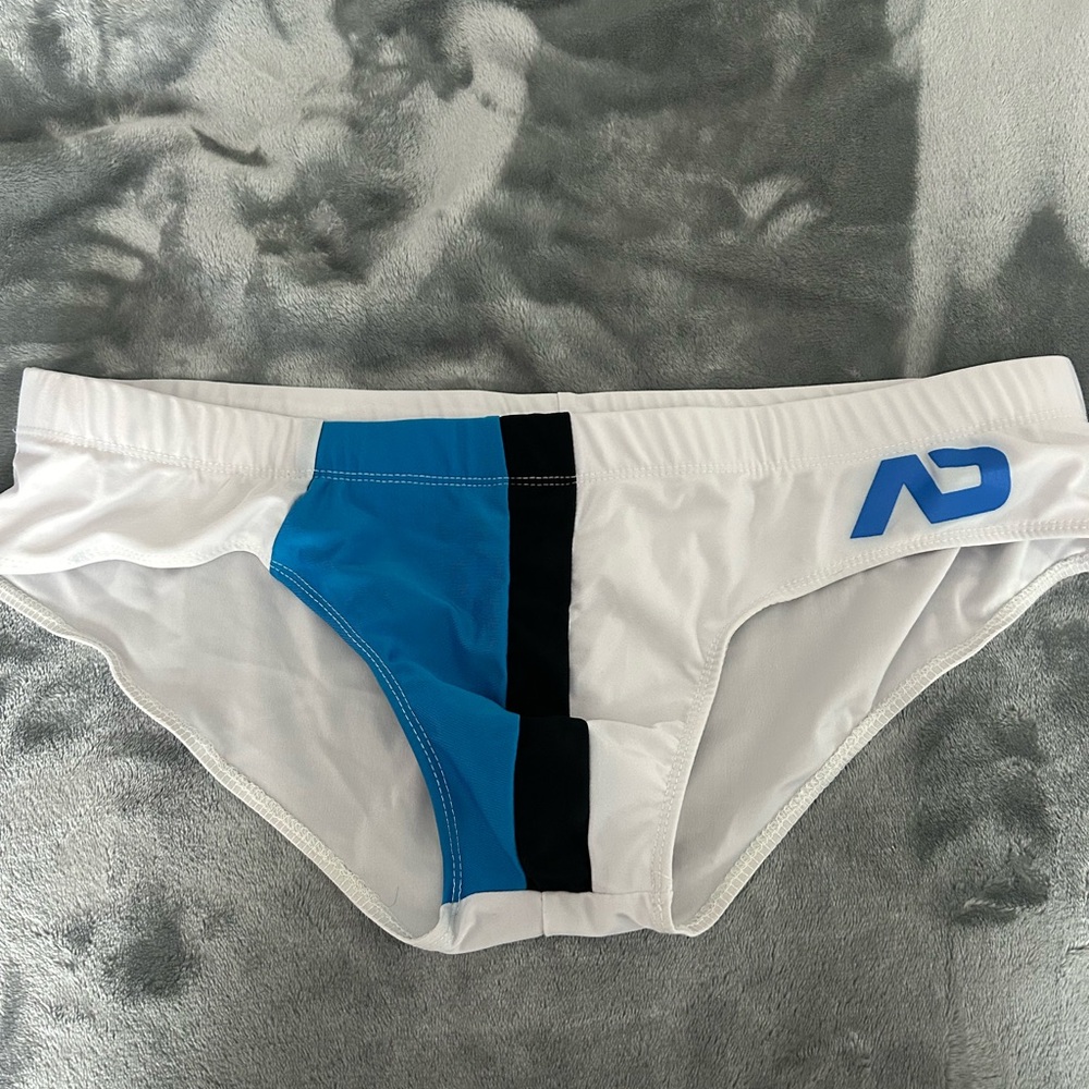 White and Blue Swim Briefs